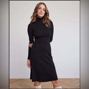 RW&CO. Black Long Sleeve Knit Dress